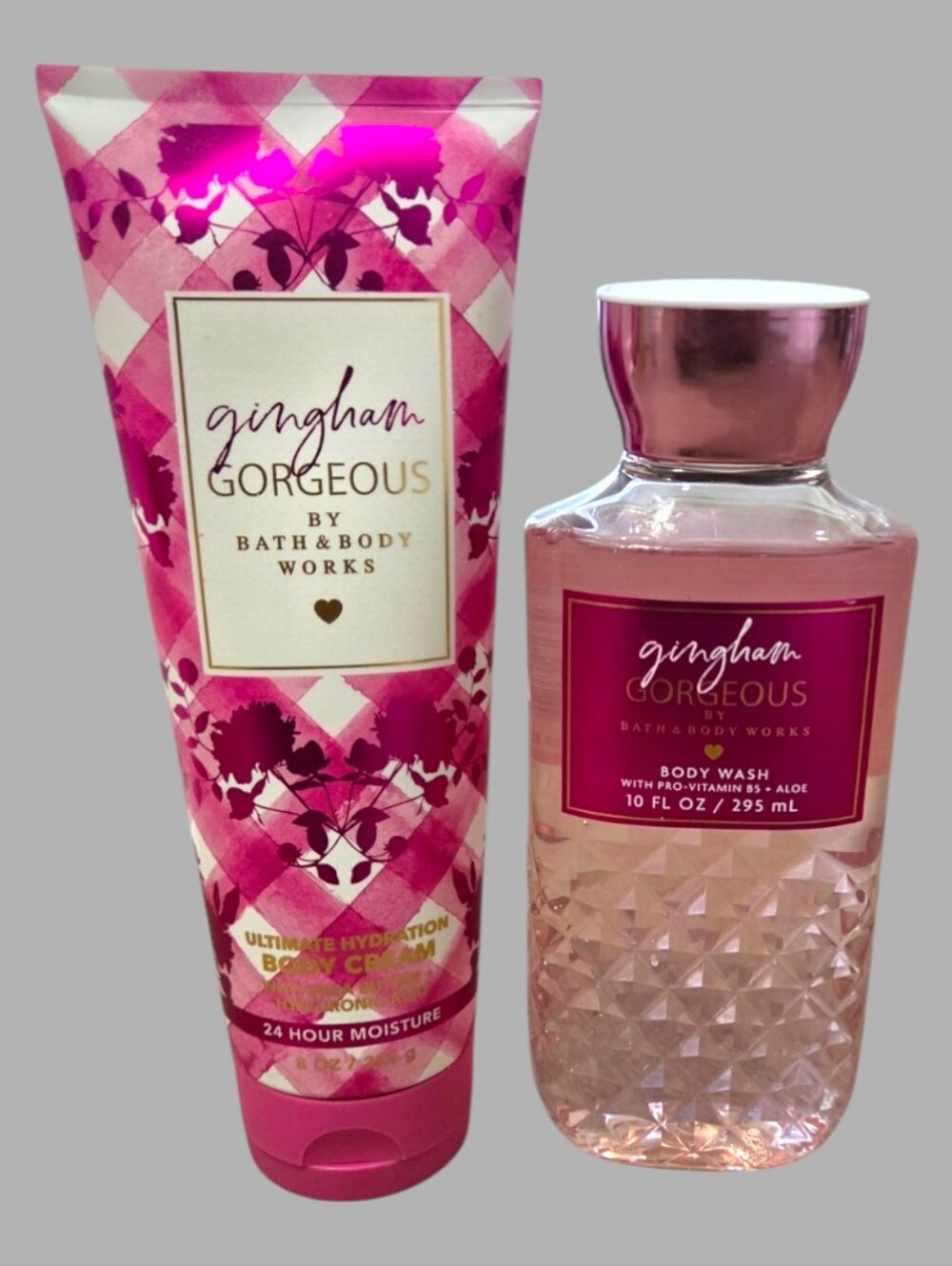 Bath & Body Works Ladie's Gingham Gorgeous Pink Body Wash & Body Cream - Picture 2 of 14